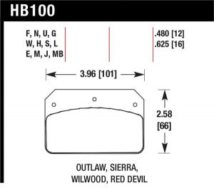 Hawk Performance DTC-30 Brake Pad Sets HB100W.480