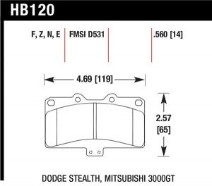 Hawk Performance HP+ Brake Pad Sets HB120N.560