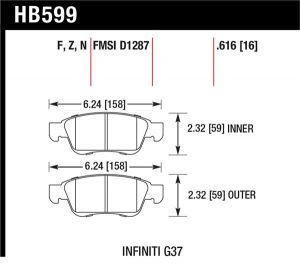 Hawk Performance HPS Brake Pad Sets HB599F.616