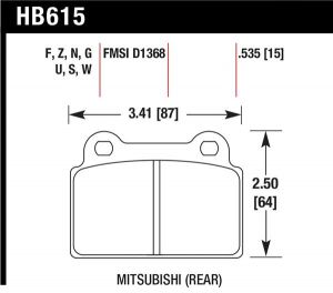Hawk Performance HP+ Brake Pad Sets HB615N.535