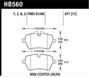 Hawk Performance DTC-60 Brake Pad Sets HB560G.677