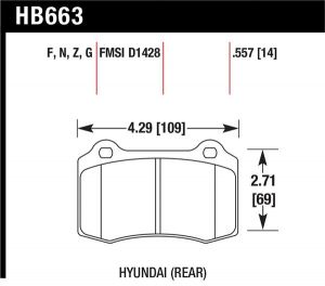Hawk Performance HP+ Brake Pad Sets HB663N.557
