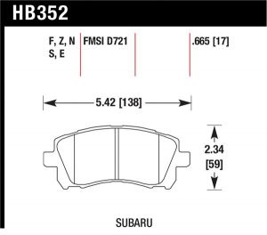 Hawk Performance HT-10 Brake Pad Sets HB352S.665