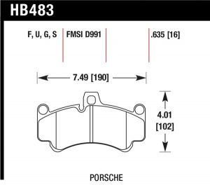 Hawk Performance HPS Brake Pad Sets HB483F.635