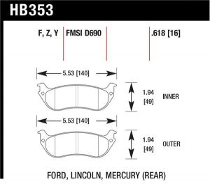Hawk Performance HPS Brake Pad Sets HB353F.618