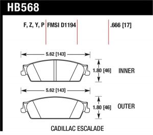 Hawk Performance Ceramic Brake Pad Sets HB568Z.666