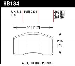 Hawk Performance HPS Brake Pad Sets HB184F.650