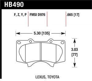 Hawk Performance Ceramic Brake Pad Sets HB490Z.665