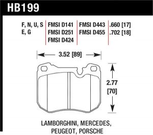 Hawk Performance HPS Brake Pad Sets HB199F.702