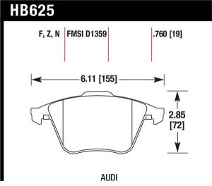 Hawk Performance HPS Brake Pad Sets HB625F.760