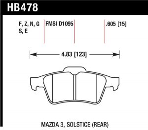 Hawk Performance HPS Brake Pad Sets HB478F.605