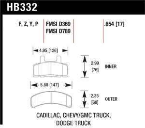 Hawk Performance HPS 5.0 Brake Pad Sets HB332B.654