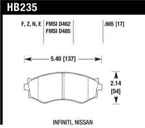 Hawk Performance HPS Brake Pad Sets HB235F.665