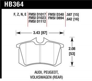 Hawk Performance HPS Brake Pad Sets HB364F.642