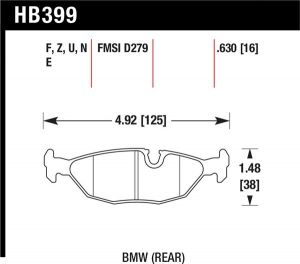 Hawk Performance Blue 9012 Brake Pad Sets HB399E.630