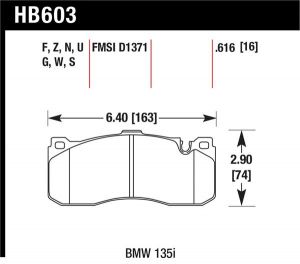 Hawk Performance HP+ Brake Pad Sets HB603N.616