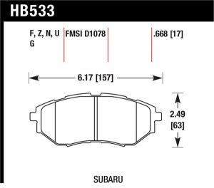Hawk Performance HPS Brake Pad Sets HB533F.668