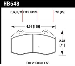 Hawk Performance HPS Brake Pad Sets HB548F.510
