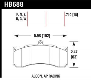 Hawk Performance DTC-70 Brake Pad Sets HB688U.710