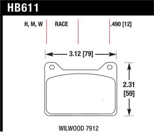 Hawk Performance Black Brake Pad Sets HB611M.490