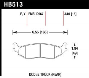 Hawk Performance HPS Brake Pad Sets HB513F.610