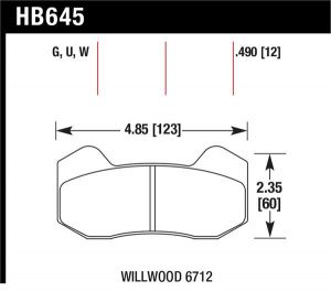 Hawk Performance DTC-70 Brake Pad Sets HB645U.490