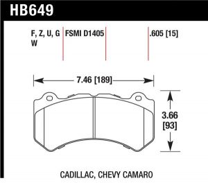 Hawk Performance DTC-70 Brake Pad Sets HB649U.605