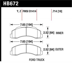Hawk Performance Ceramic Brake Pad Sets HB672Z.714