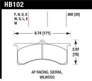 Hawk Performance DTC-30 Brake Pad Sets HB102W.800