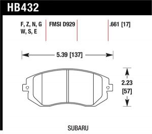 Hawk Performance HPS Brake Pad Sets HB432F.661