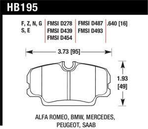 Hawk Performance HPS Brake Pad Sets HB195F.640