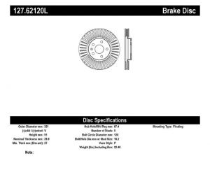 Stoptech Slot & Drill Brake Rotors 127.62120L