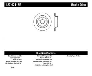 Stoptech Slot & Drill Brake Rotors 127.62117R