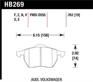 Hawk Performance Ceramic Brake Pad Sets HB269Z.763A