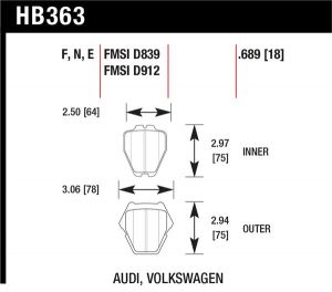 Hawk Performance Blue 9012 Brake Pad Sets HB363E.689
