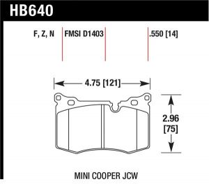 Hawk Performance HP+ Brake Pad Sets HB640N.550